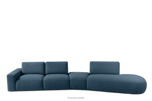 ZUCCO, https://konsimo.de/kollektion/zucco/ Organisches Ecksofa für das Wohnzimmer aus Boucle Stoff dunkelblau dunkelblau - Foto