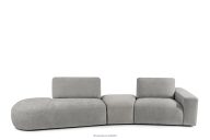 Sofa aus Chenille und Veloursstoff modular hellgrau