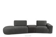 Sofa aus Chenille-Stoff und Velours modularem dunkelgrau