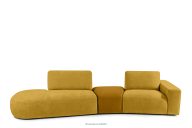 Modulsofa aus Chenille-Stoff und Velours gelb