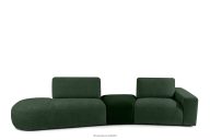 Modulsofa aus Chenille-Stoff und Velours dunkelgrün