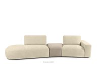 Modulares Sofa aus Chenille- und Veloursstoff cremefarben