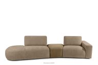 Modulares Sofa aus Chenille- und Veloursstoff beige
