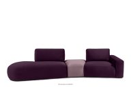 Modulsofa aus Veloursstoff lila/rosa