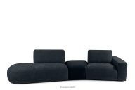 Modulsofa aus Chenille und Velours navy blau