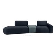 Modulsofa aus Veloursstoff marineblau/blau