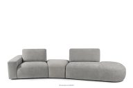 Modulsofa aus Chenille und Veloursstoff hellgrau