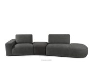 Modulsofa Chenille/Velours dunkelgrau