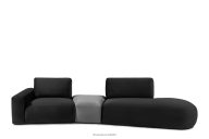 Modulsofa aus Velour dunkelgrau/hellgrau