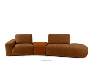 Modulsofa Chenille/Vellour rot