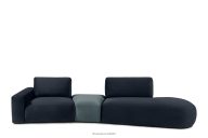 Modulsofa Velours marineblau/blau