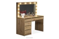 Toilette mit beleuchtetem Spiegel und Schubladen Eiche artisan