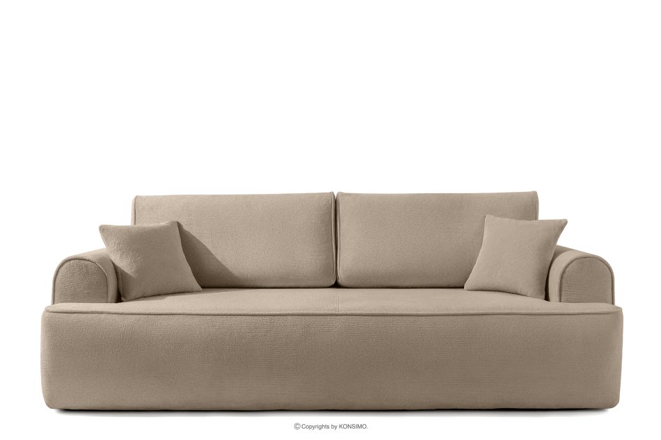 MESSO Shaggy dreisitziges ausziehbares Sofa beige beige - Foto 0