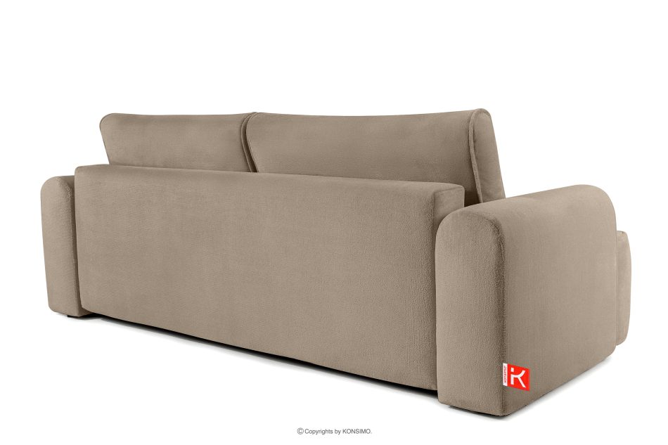 MESSO Shaggy dreisitziges ausziehbares Sofa beige beige - Foto 3