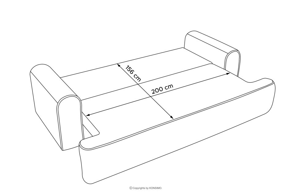 MESSO Shaggy dreisitziges ausziehbares Sofa beige beige - Foto 12