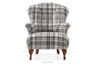 Klassischer Lounge Sessel grau Gewebestoff