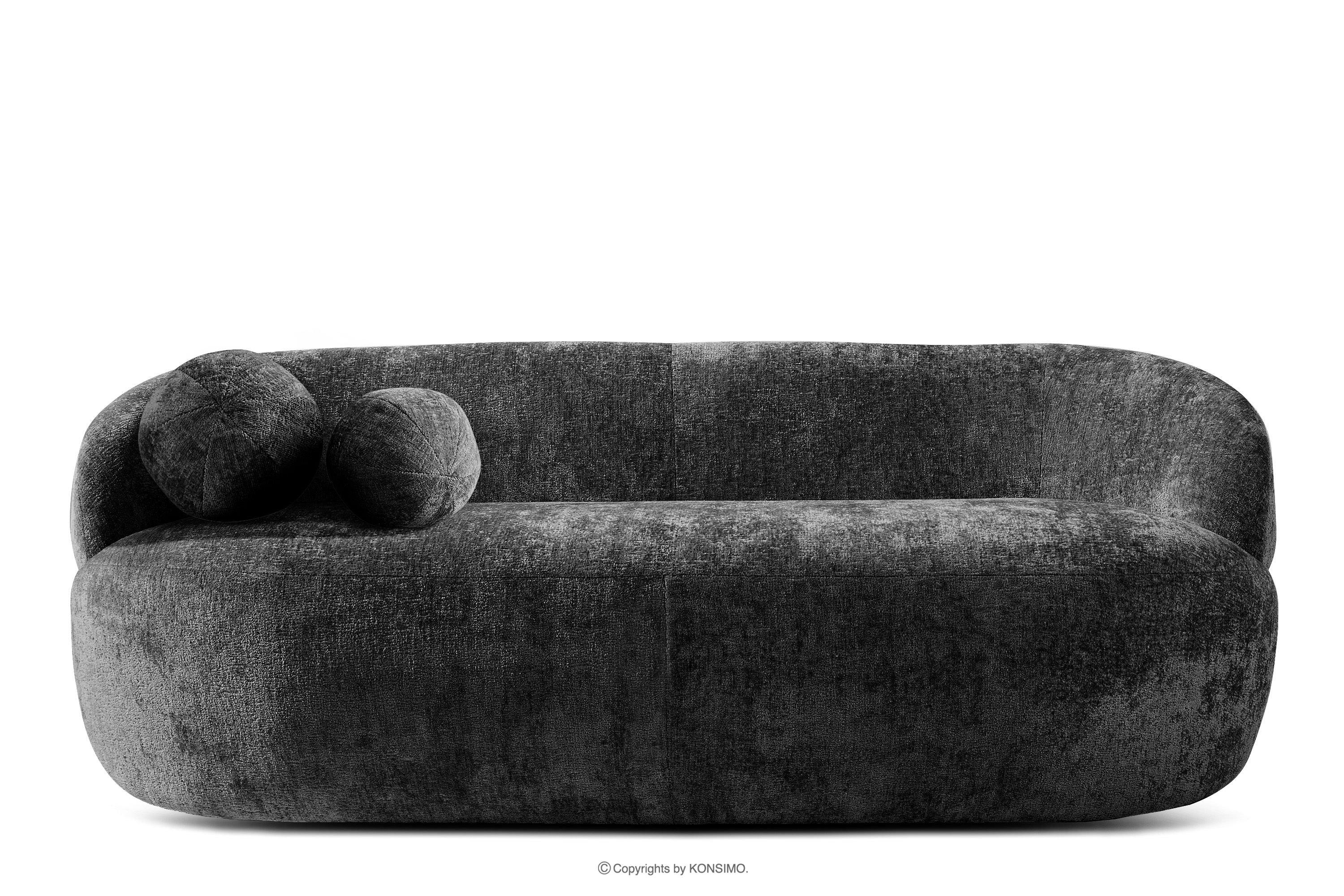 Modernes Sofa aus Chenille-Stoff anthrazit