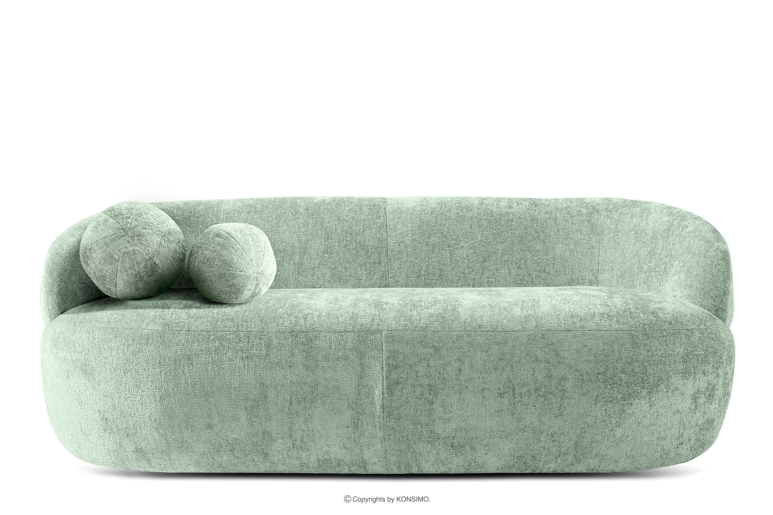 Modernes rundes Sofa aus Chenille-Stoff minzgrün