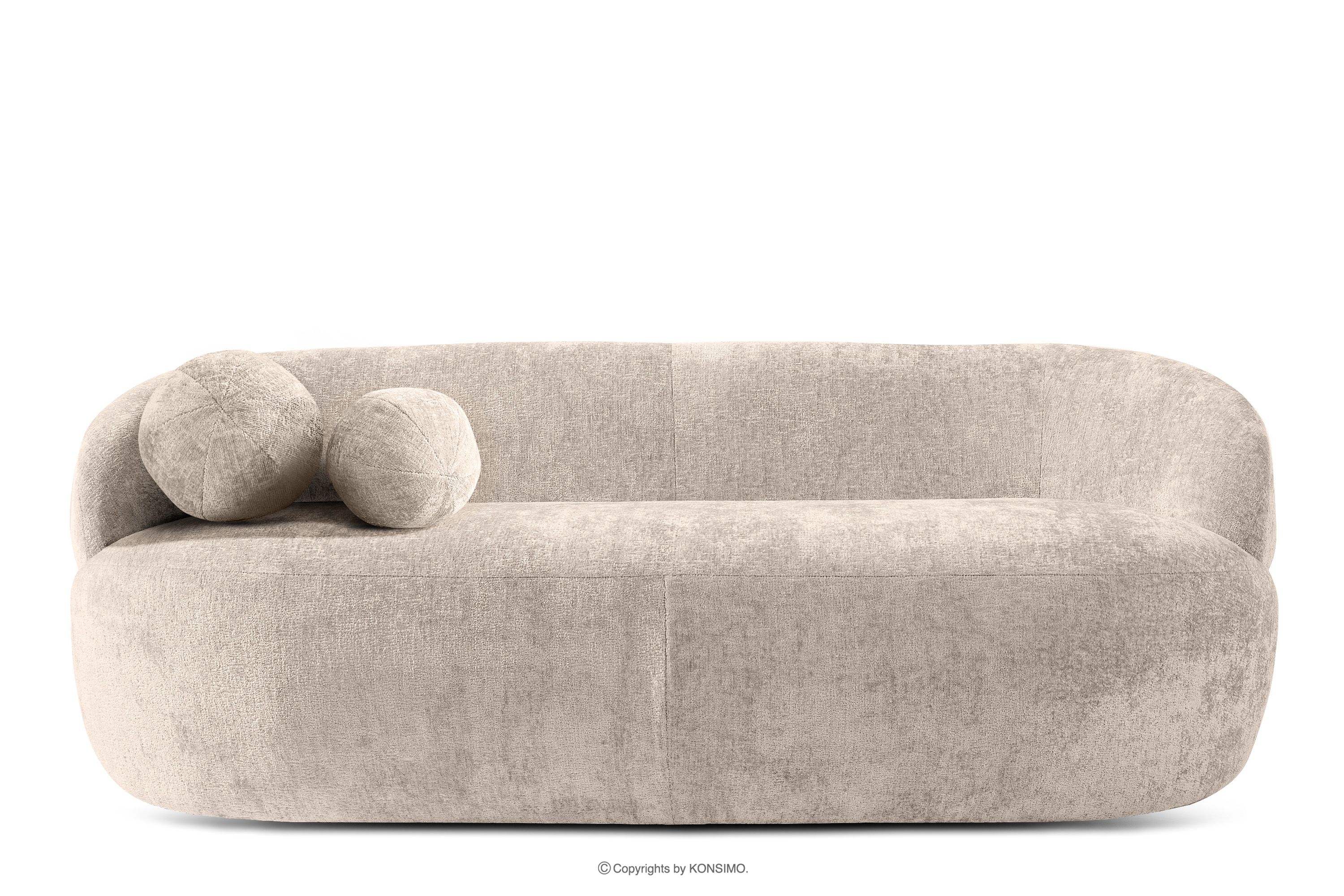 Modernes Sofa aus Chenille-Stoff cremefarbig