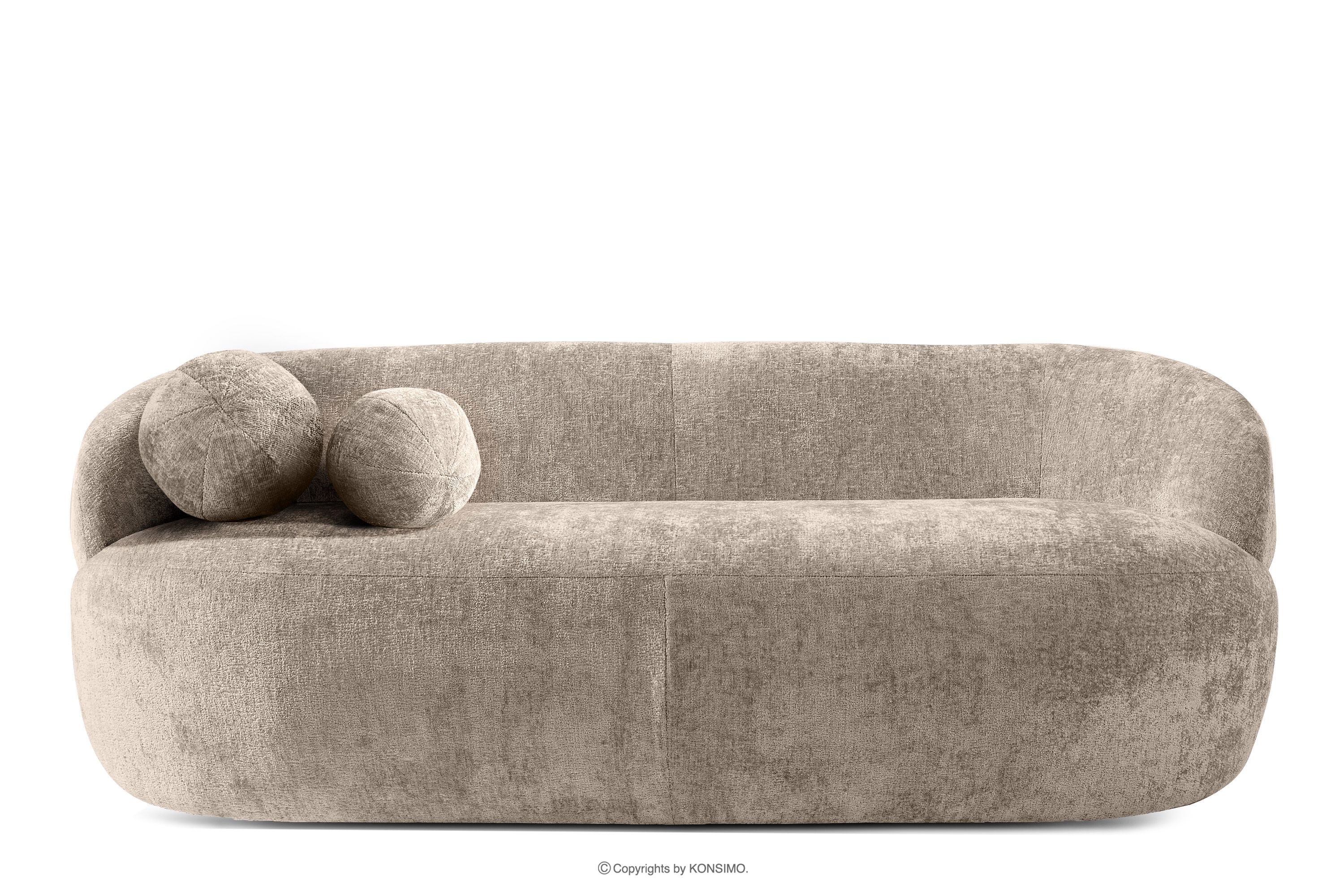 Modernes rundes Sofa aus Chenille-Stoff beige