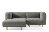Skandinavisches Ecksofa, Gewebestoff links grau