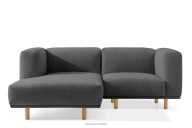 Skandinavisches hochbeiniges Ecksofa boucle links dunkelgrau