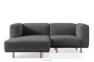 FOSERO, https://konsimo.de/kollektion/fosero/ Skandinavisches hochbeiniges Ecksofa boucle links dunkelgrau dunkelgrau - Foto