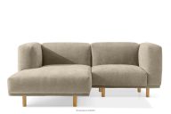 Ecksofa im skandinavischen Stil, Gewebestoff links beige