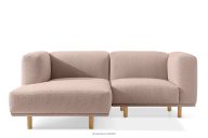 Skandinavisches hochbeiniges Ecksofa Boucle links rosa