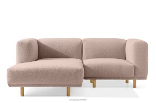 FOSERO, https://konsimo.de/kollektion/fosero/ Skandinavisches hochbeiniges Ecksofa Boucle links rosa rosa - Foto