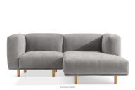 Skandinavisches Ecksofa aus Gewebestoff hellgrau, rechts