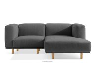 Skandinavisches Ecksofa aus Boucle-Stoff dunkelgrau, rechts