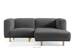 FOSERO, https://konsimo.de/kollektion/fosero/ Skandinavisches Ecksofa aus Boucle-Stoff dunkelgrau, rechts dunkelgrau - Foto