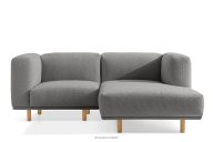 Skandinavisches hochbeiniges Ecksofa aus Boucle-Stoff hellgrau, rechts