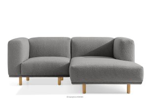 FOSERO, https://konsimo.de/kollektion/fosero/ Skandinavisches hochbeiniges Ecksofa aus Boucle-Stoff hellgrau, rechts aschgrau - Foto