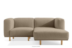 FOSERO, https://konsimo.de/kollektion/fosero/ Skandinavisches Ecksofa aus Boucle-Stoff hellbeige, rechts hellbeige - Foto