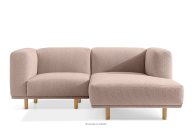 Skandinavisches hochbeiniges Ecksofa aus Boucle-Stoff rosa, rechts