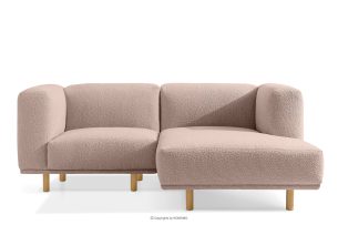 FOSERO, https://konsimo.de/kollektion/fosero/ Skandinavisches hochbeiniges Ecksofa aus Boucle-Stoff rosa, rechts rosa - Foto