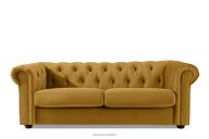 Dreisitziges Sofa chesterfield aus gelbem Velours
