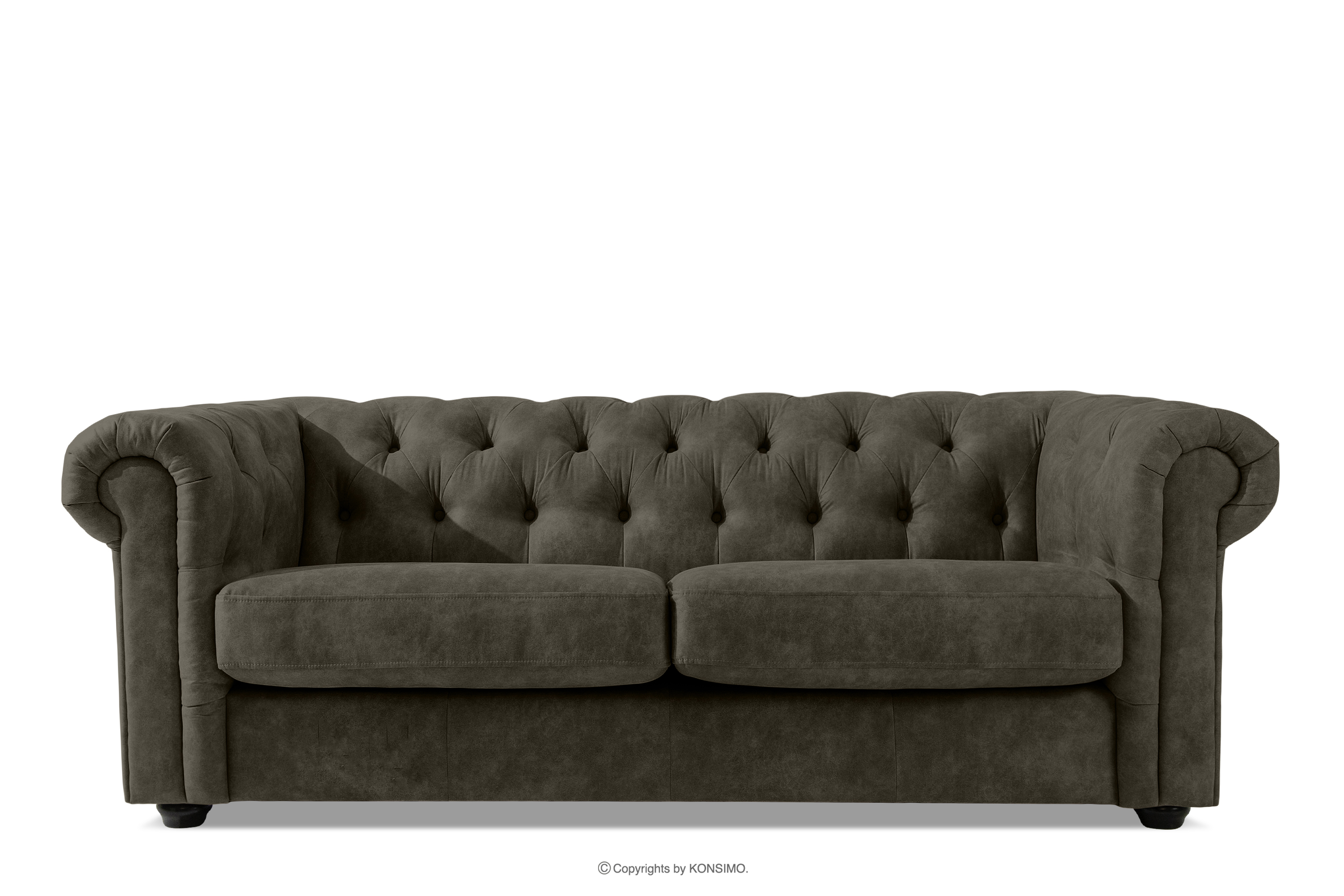 Dreisitzer-Sofa Classic chesterfield aus Kunstleder graphit