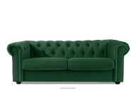 Dreisitzer-Sofa, klassisch, chesterfield aus dunkelgrünem Velours