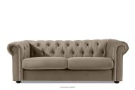 Dreisitziges Chesterfield-Sofa aus beigem Velours