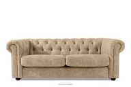 Dreisitzer-Sofa Classic chesterfield aus Kunstleder hellbeige