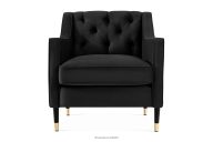 Eleganter Loungesessel aus Veloursstoff schwarz