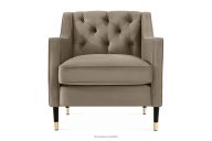 Eleganter Sessel für das Wohnzimmer aus beigem Velours-Stoff