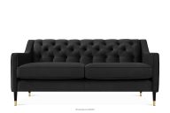 Elegantes Zweisitzer-Sofa mit Steppung in Velours-Stoff schwarz