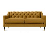 Elegantes Zweisitzer-Sofa mit Steppung aus gelbem Velours-Stoff