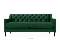 Elegantes zweisitziges Sofa mit gestepptem dunkelgrünem Velours-Stoff