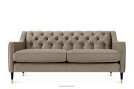 Elegantes Zweisitzer-Sofa mit Steppung aus beigem Velours