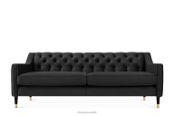 Elegantes Dreisitzer-Sofa, gesteppter Velours schwarz